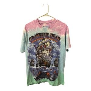 Y2K Liquid Blue Grateful Dead Ship of Fools Tie Dye T-Shirt Medium
